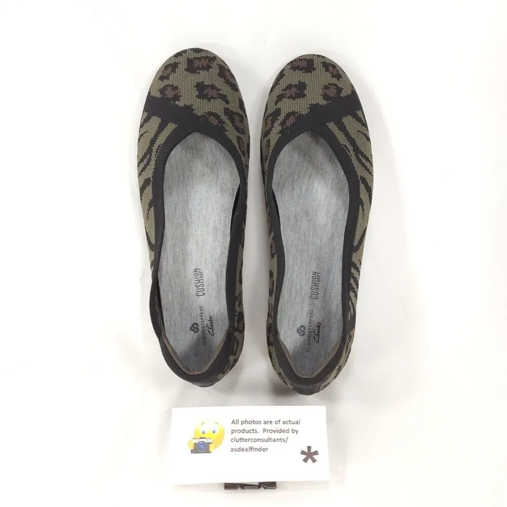 Cloudsteppers by Clarks Casual Ballet Flat Womens Size 5 61338074 Gray Black